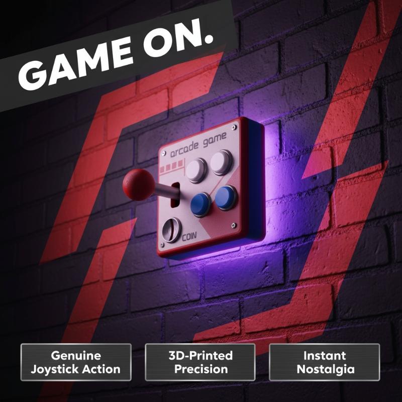 Gaming Console Buttons - Pulsantiera per Giochi Arcade Retrò, Decorazione